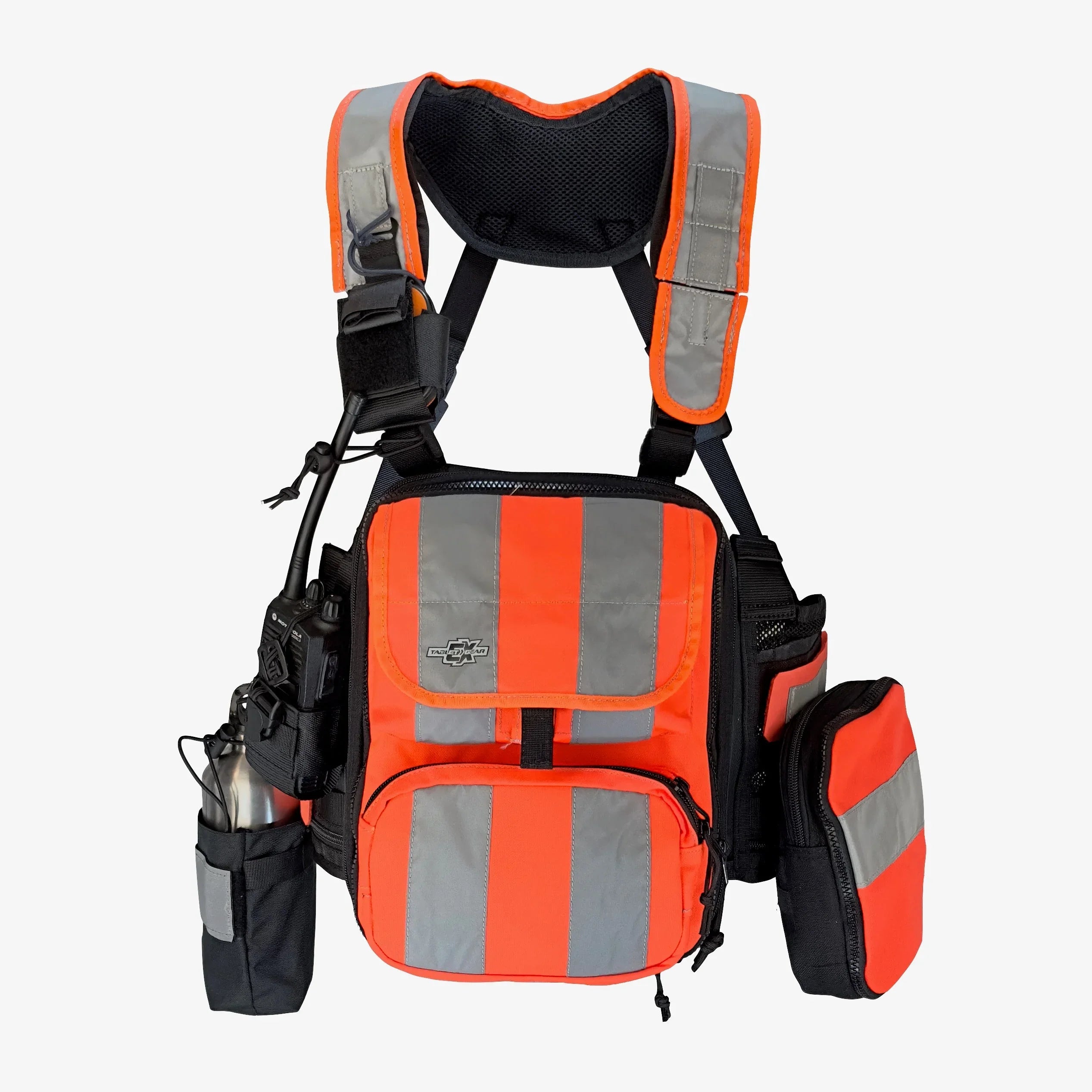 high visibility reflective industrial tablet harness loadout jpg – Fitek Gear Tragesystem